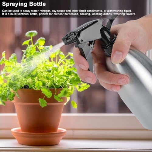 500mL Stainless Steel Gardening Kitchen Watering Spraying Bottle Adjustable Nozzle Can for Outdoor Cooking Dishwashing Plant Care Durable Ergonomic Design