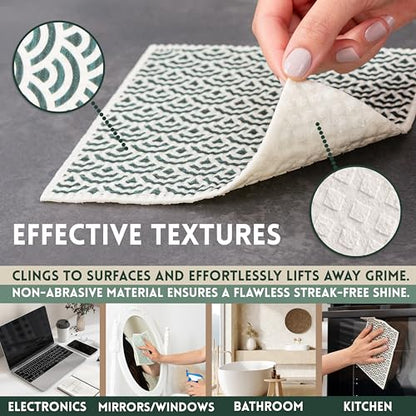 DECEE Swedish Dishcloths (Mosaic), 5-Pack, Reusable, Washable Cellulose Cotton Kitchen Cloths,Replace Paper Towels, Sponges, Dish Rags - color: Mosaic