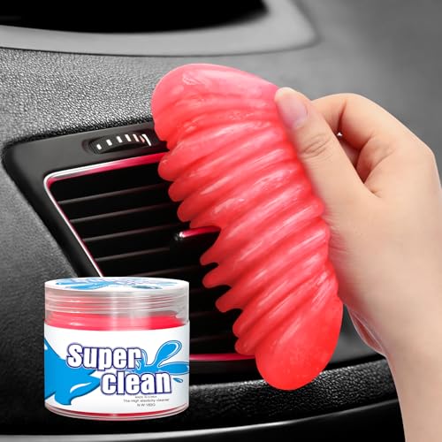 TeSabMi Car Cleaning Gel Car Cleaning Putty Car Putty Car Interior Cleaner Car Slime Car Detailing Kit Car Accessories Gifts for Men Women Stocking Stuffers Red - color: A Red