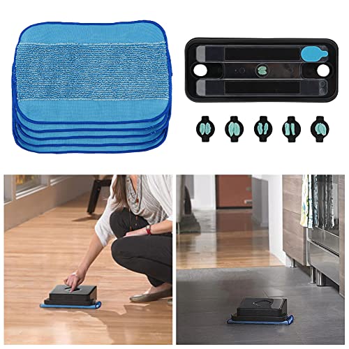JIANWEI 11pcs Reservoir Pad Set, Mop Pads Compatible for iRobo-t Braava 380 380t 320 Mint 4200 5200 Vacuum Cleaner, Washable Microfiber Replacement Cleaning Pad(as Shown)