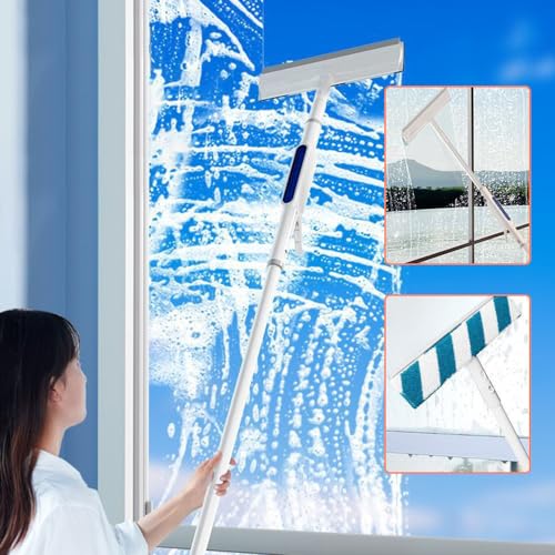 Squeegee for Window Cleaning with Spray, 2025 Upgrade Dual Side Mist Retractable Window Cleaner, Spray Window Cleaning Brooms, 3 in 1 Household Squeegees Window Cleaning Tool Kit - color: With 5 Microfiber Cloth