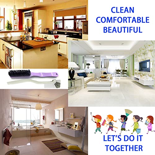Cleaning Brushes Dish Brush Kitchen Washing Brush Set Shoe Brush Scrub Brush Home Household Cleaner Kit Floor Stiff Bristles with Adhesive Hooks Pot Pan Edge Corners Tile Lines Brush (Light Brown)