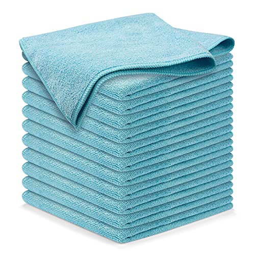 USANOOKS Microfiber Cleaning Cloth - Turq - 12Pcs (12.5x12.5 inch) High Performance - 1200 Washes, Ultra Absorbent Car Towel Traps Grime & Liquid for Streak-Free Mirror Shine - car Washing Cloth - color: Turqoise, size: Pack of 12