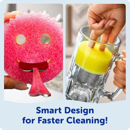 Scrub Mommy Kitchen Sponges - Dual-Sided Dish Sponges for Scrubbing - Non-Scratch Cleaning Sponges for Washing Dishes, Bathroom & Multi-Surface Cleaning - Online Exclusive (3 Count) - size: 3 Count (Pack of 1), style: Exclusive Scrub Mommy
