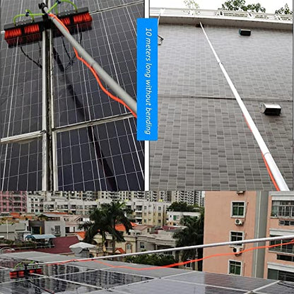 Cleaning Photovoltaic and Solar Panels,Window Clean, Glass Wall Cleaning, 5-12m Washing Set Equipment Extension Pole Cleaning for Trucks Windows 5m Rod 30cm Brush Head - color: 30cm Brush Head, size: 5m pole