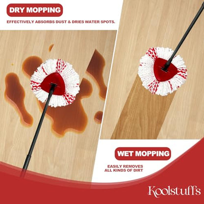 [2026 New Version] Mop Head Replacement - 40% More Cleaning Power, 3 Pack Spin Mop Replacement Head for Easy Wring 1-Tank System, Easy Cleaning, Microfiber and Machine Washable - size: 1-TANK 40% Mop Head (3pcs)