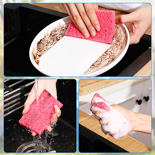 Zhengmy 100 Pieces Sponges Bulk Sponges Kitchen Compressed Sponge Natural Dish Sponge Compressed Wood Pulp Cleaning Without Scratching for Kitchen Bathroom, 3.9 x 2.4 x 0.12 Inch (Multicolor) - color: Multicolor
