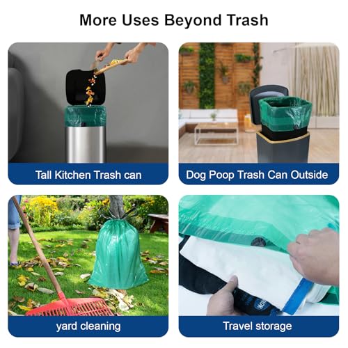 Dog Waste Bags, 23.5'' x 19.5'' Thickened Design Drawstring Dog Poop Bags, Tear Resistant & Leak Proof, Unscented Poop Bags (20 Count)