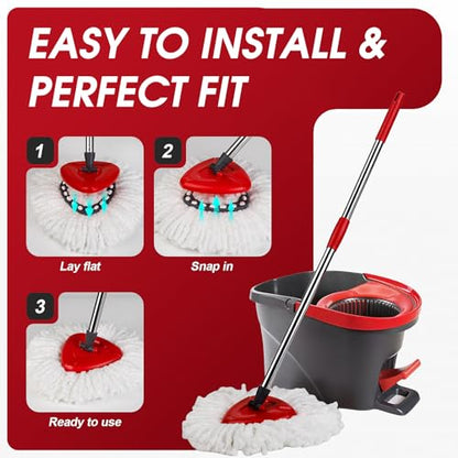 20 Pack Spin Mop Refills Head, Mop Heads Replacement for Spin Mop, Washable Microfiber Mop Replace Head Spin Mop, 360°Spinning Micro Replacement Mop Head for Easy House Cleaning Floor Mopping - size: 20-Pack