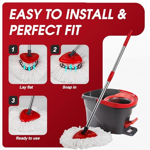 10 Pack Spin Mop Refills Head, Mop Heads Replacement for Spin Mop, Washable Microfiber Mop Replace Head Spin Mop, 360°Spinning Micro Replacement Mop Head for Easy House Cleaning Floor Mopping - size: 10-Pack