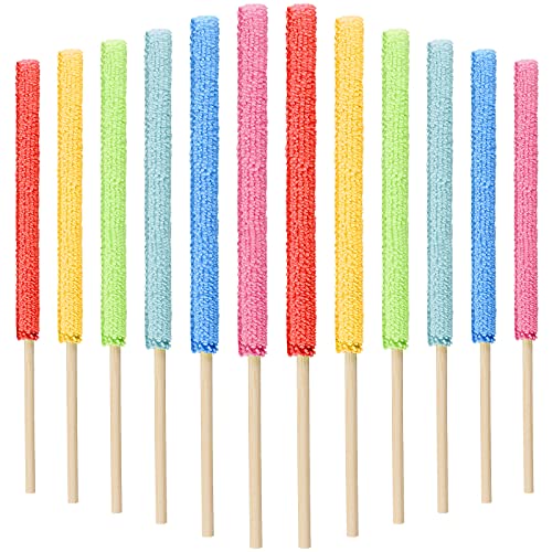 Honeydak 12 Pieces Microfiber Detail Duster Sticks Mini Duster Crevice Cleaning Tool Car Air Vent Cleaner Fan Cleaning Brush for Home Air Vent Window The Smallest Spaces