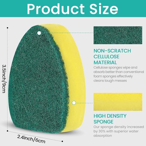 Dish Wand Sponge Refills, Dish Sponge with Handle, Dishwand Refills, Non Scratch Dish Wand Refill Replacement Pack, Dish Scrubber with Handle Kitchen Dishwand Pads with Soap Dispenser for Cleaning