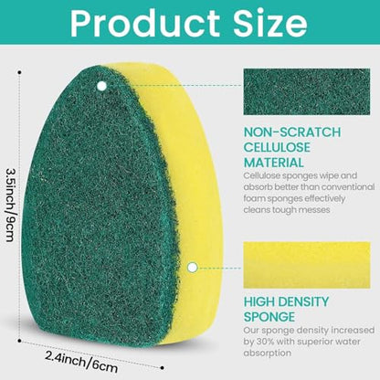 Dish Wand Sponge Refills, Dish Sponge with Handle, Dishwand Refills, Non Scratch Dish Wand Refill Replacement Pack, Dish Scrubber with Handle Kitchen Dishwand Pads with Soap Dispenser for Cleaning