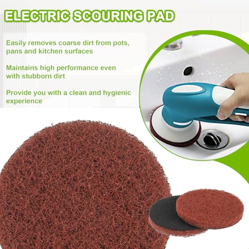16pcs Heavy Duty Pads Electric Cleaning Brush Pad Set fit for Bosch Home/Garden 6033 Battery Cleaning Brush,Red - size: Red