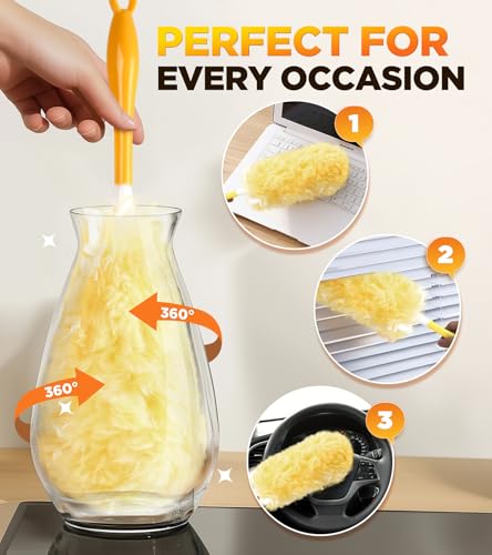 30 Count Heavy Duty Duster Refills for Swiffer, Multisurface 360° Larger Size Dusters with 4X Microfibers, Unscented Disposable Dusters for Cleaning Home, Blinds, Fans, Corners (Only Duster) - size: 30 Count