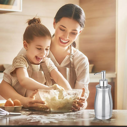 ARKTEK Stainless Steel Countertop Soap Dispenser 13.5 Oz - Rust and Leak Proof Liquid Hand Soap Pump, for Kitchen Sink, Countertops - color: Silver