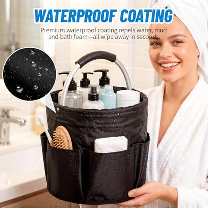 Cleaning Caddy with Handle, 17L Cleaning Products Organiser, Portable Cleaning Caddy with 7 Pockets, Foldable Storage Basket for Cleaning Products, Home, Garden & Household Supplies