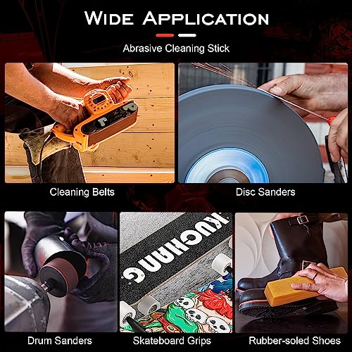 Sanding Belt & Disc Cleaner Stick 1-1/2"x1-1/2 x7-7/8 - Natural Rubber Abrasive Reviver for Woodworking Sanders, Restores Grit & Extends Belt Life