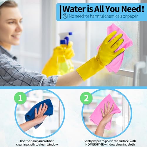 Microfiber Cleaning Cloth - 10 Pack Glasses Cleaning Cloth, 16" x 14" Window Cleaning Rags, Streak Free Lint Free Polishing Cloths Wipes for Eye Glass, Stainless Steel, Windshield, Pink - color: Pink, size: 16" x 14"