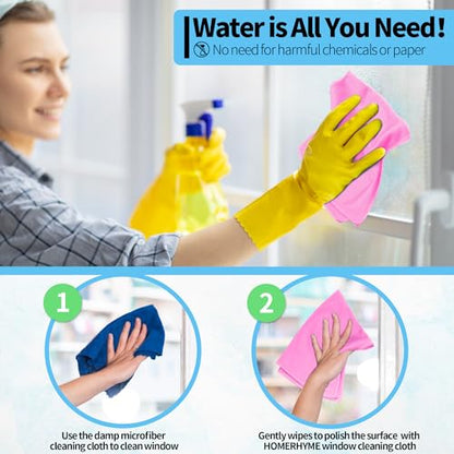 Microfiber Cleaning Cloth - 10 Pack Glasses Cleaning Cloth, 16" x 14" Window Cleaning Rags, Streak Free Lint Free Polishing Cloths Wipes for Eye Glass, Stainless Steel, Windshield, Pink - color: Pink, size: 16" x 14"