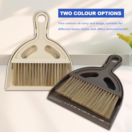 Mini Broom and Dustpan Set Hand Broom with Dustpan Portable Housekeeping Cleaning Tools for Desk,Counter,Sofa,Kitchen,Office,Nest (Off White) - color: Off white