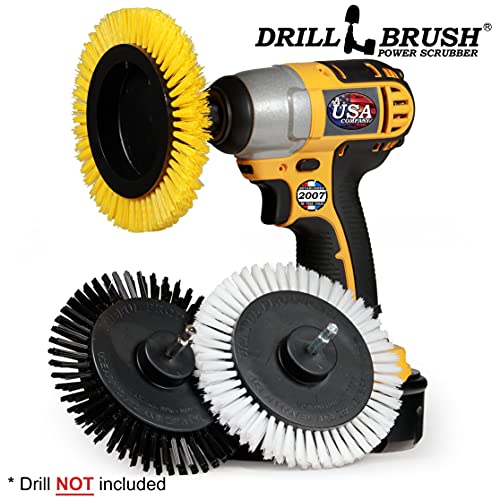 Variety Multi-Function Rotating Crevice Cleaning Brush Set - Car Detailing Kit - Bathroom & Grill Ultra Stiff Crevice Brush - Yellow, White, and Black Gap Brush for Cleaning - size: edge brush