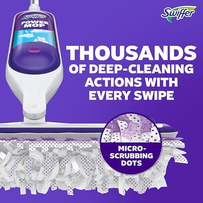 Swiffer PowerMop Mopping Kit for Floor Cleaning, Set Includes 1 Power Mop, 2 Replacement Pads, 1 Liquid Solution Refill, 2 Batteries, No Bucket Needed Electric Spray Cleaner, Multi-Surface and Wood