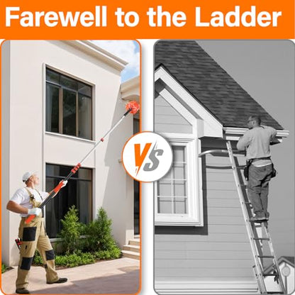 20FT Cobweb Duster with Extension Pole - High Reach Duster for High Ceilings & Outdoor Use - Telescoping Pole 3-12 Ft, Soft Bristles Cobweb Cleaner - 3/4" Acme Universal Thread - size: 12 FT