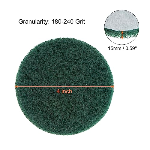HARFINGTON 15pcs Drill Power Brush 4 Inch Tile Scrubber Scouring Pads 180-240 Grit for Bathroom Kitchen Household Cleaning - color: Green, size: 180-240 Grit