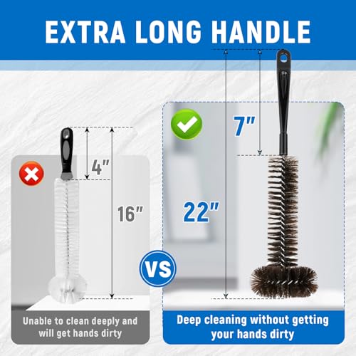 Garbage Disposal Cleaner Brush 2 Pack, Extra Long Handle for Deep Cleaning, 3D Nylon Brush Head Eliminates Residue and Odor, Universal Fit for All Disposal Units 15inch - size: 2 Pack