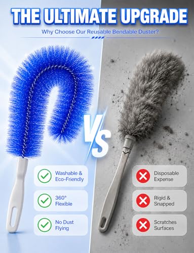 Bendable Microfiber Head, 2026 New Reusable Dust Remover, Fan Brush Cleaner Washable Ldeal, Multi Purpose Dust Removal Brush for Electric Fans Air Conditioning, Home Car Vents, Curtain (Gray 2pcs) - color: Gray 2pcs