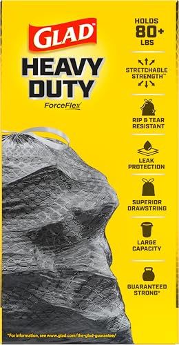 Glad Trash Bags, ForceFlexPlus Drawstring Large Garbage Bags - 30 Gallon, 50 Ct (Package May Vary) (Pack of 2) - size: 50 Count (Pack of 2)