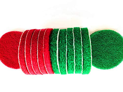 20 Pieces Scrub Pads Drill Power Brush Tile Scrubber Scouring Pads Cleaning Kit Including 2 Kinds of Abrasive Buffing Pads Replacement for Home Kitchen House Indoor Outdoor Cleaning (5 Inch) - size: 5 Inch