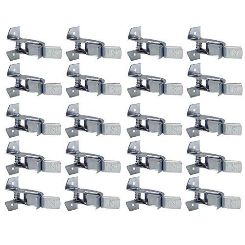 Heavy Duty Metal Gaint Spring Grip Clamp Tool Hanger Wall Orgainzer for Garage Closet Brooms and Mops Wall Mount Holder (Pack of 20) - size: Pack of 20