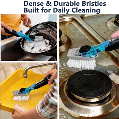 4 Pack Brush Refills for OXO Dish Brush, Brush Head Replacement OXO Dish Brush Replacement Head（Grey Square） - color: Gray