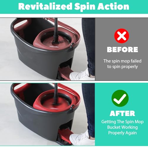 Larrel 4 Pcs Spin Mop Replacement Parts, Pedal Bearing Replacement for Ocedar Mop Bucket One Way Clutch Gear Sprockets Repair Compatible with 90% Rotation Mops Bucket on The Market