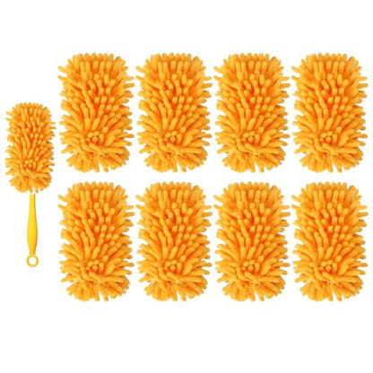 Reusable Duster Refill Compatible with Swiffer Duster Kit - Pet Heavy Duty Duster Refills Fit for Swiffer Extended Handle Duster - Microfiber 360 Duster Refills for Dusting Cleaning, 8 Pack - color: 8 Pack(orange)