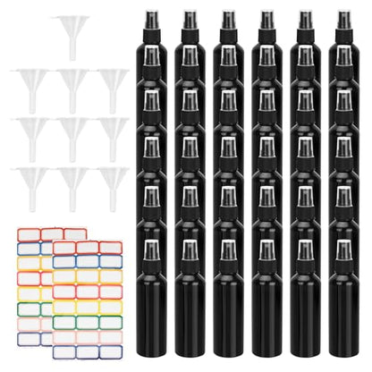 36 Pack Small Spray Bottles 4 oz Black Plastic Spray Bottles Fine Mist Spray Empty Bottle Refillable 4 Ounce Sprayer Bottles Bulk for Travel, Essential Oils, Hair - color: Black