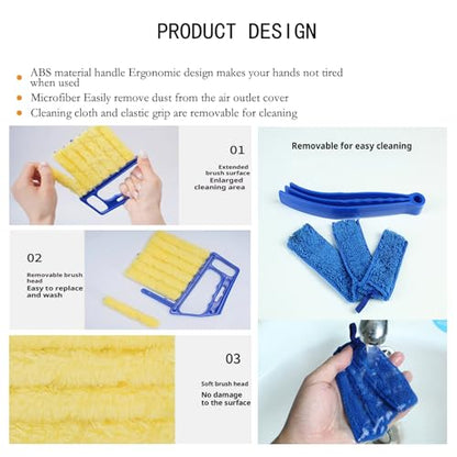 Washable Blind Cleaner Tool, Blind Duster, Microfiber Dusting Brush for Venetian Blinds, Window Shutters, Air Conditioner Vents(2-Pack)