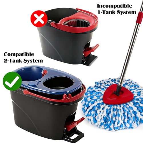 Spin Mop Replacement Set for O-Ceda RinseClean 2-Tank System, 16 Microfiber Spin Mops Refills,1 Scrubber Head,1 Triangle Spin Base,and(31-63in) Adjustable Handle Set Combo - size: Blue-16P
