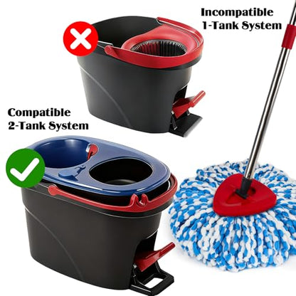 Spin Mop Replacement Set for O-Ceda RinseClean 2-Tank System, 16 Microfiber Spin Mops Refills,1 Scrubber Head,1 Triangle Spin Base,and(31-63in) Adjustable Handle Set Combo - size: Blue-16P