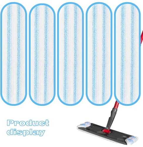 5-Pack Replacement Mop Pads for O-Cedar H2prO/ Vileda H2prO Flat Mop System | Washable Reusable Microfiber Pads - size: 5 pack pads