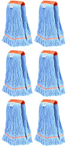 Nine Forty 6-Pack Industrial and Commercial-Grade Looped End Wet Mop Head Refill - Heavy Duty 20 Inch 4-Ply Premium Synthetic Yarn - for Optimal Absorption and Durability - Blue (6 Pack, Large) - color: Blue (Pack of 6)