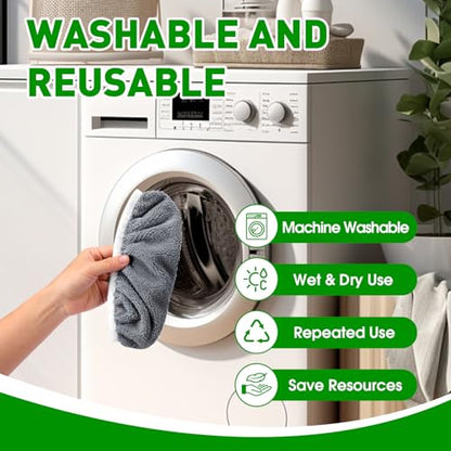Reusable Mop Pads Compatible with Swiffer Sweeper Mops,Dry Flat mop Cover & Wet Pads Refills,Washable Microfiber Mop Pads for Floor Cleaning(8 Gray) - color: Gray