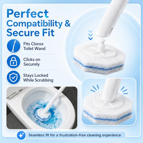 60 Count Wand Refills for Clorox Toilet Brush, Disposable Heads for Deep Cleaning, Instant Foam - color: 60 Pack