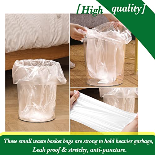 Hommaly 2 Gallon (1.8-2 Gal)120 pcs Small Clear Trash Bags, Strong 1.8 Gallon Garbage Bags, Bathroom Trash Can Bin Liners Unscented, Mini Plastic Bags for Office, Waste Basket Liner,Fit 6,7,8 Liters - style: 2Gal Clear-120