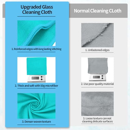 Microfiber Cleaning Cloth - 10 Pack Glasses Cleaning Cloth, 16" x 14" Window Cleaning Rags, Streak Free Lint Free Polishing Cloths Wipes for Eye Glass, Stainless Steel, Windshield, Turquoise - color: Turquoise, size: 16" x 14"