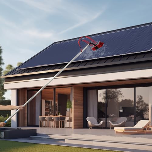29.53 FT Solar Panel Cleaning Kit, Window Cleaning System, 20M Hose & BrushHead, Washing Equipment Window Cleaner Tool Water Fed Pole Kit for Roof Caravan Solar Panel - size: 9m/29.53ft