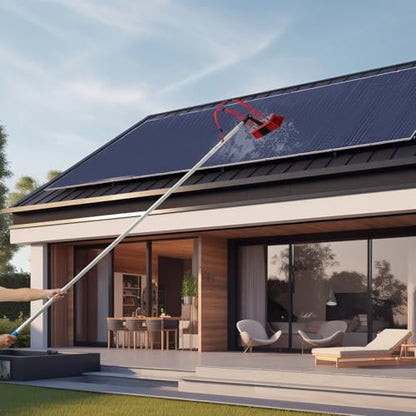 29.53 FT Solar Panel Cleaning Kit, Window Cleaning System, 20M Hose & BrushHead, Washing Equipment Window Cleaner Tool Water Fed Pole Kit for Roof Caravan Solar Panel - size: 9m/29.53ft