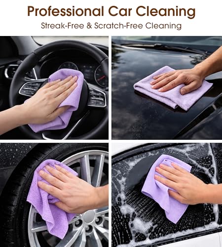 KitchLife Microfiber Cleaning Cloth Roll, 100 Pack - Tear-Away Microfiber Paper Towels, Lint-Free, Reusable, Washable for Kitchen, Car, Dishes, and Sensitive Surfaces (Light Purple) - color: Light Purple, size: 100 Pack